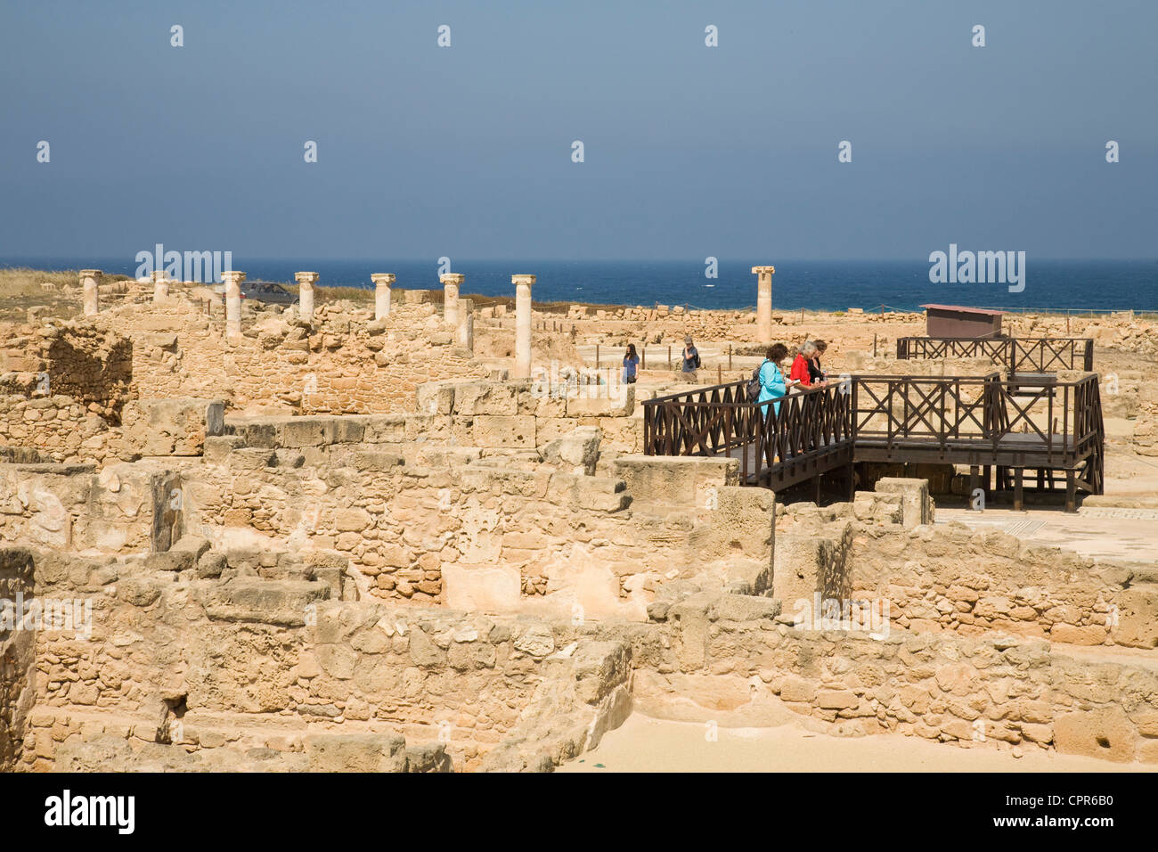 Rovine romane nel parco archeologico, Paphos, Cipro. Foto Stock
