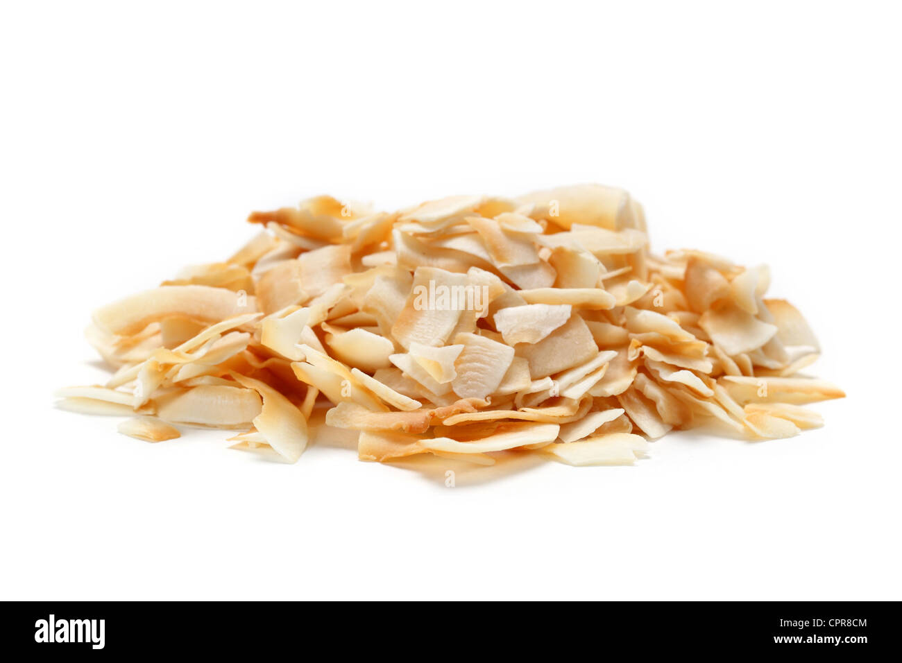 Pila a secco tritata di fiocchi di cocco Foto Stock
