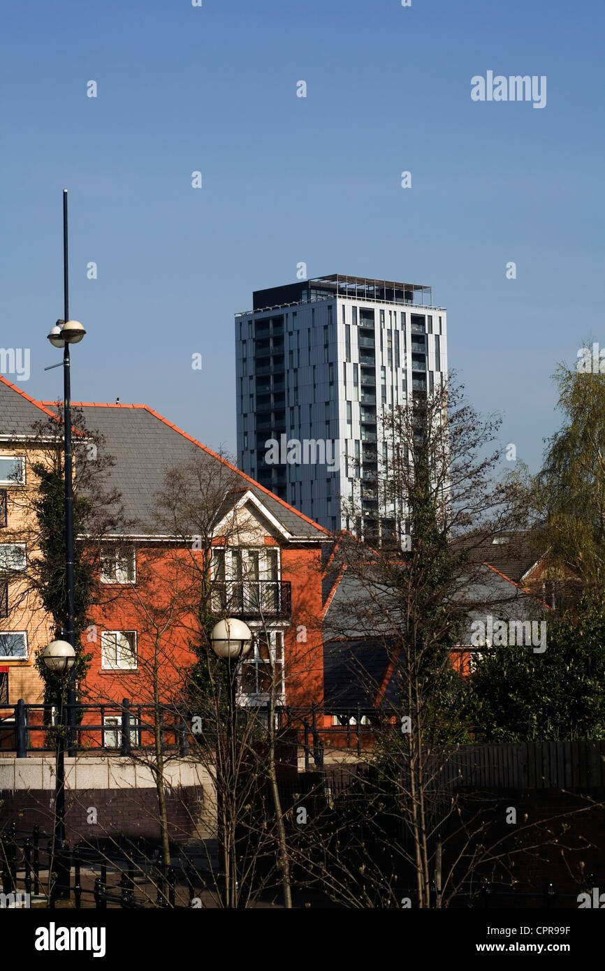 Blocchi di appartamenti Salford Quays Salford Greater Manchester Inghilterra England Foto Stock