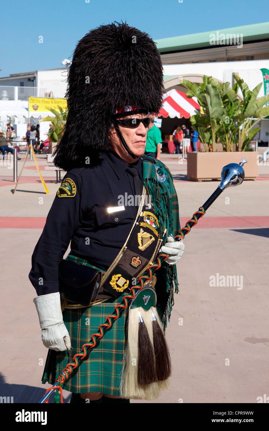 Los Angeles polizia società Smeraldo Pifferi e Tamburi Foto Stock