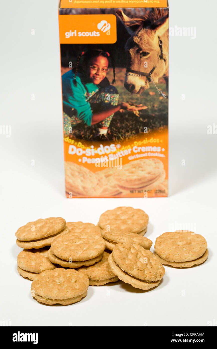 Fare-si-dos Girl Scout cookie. Foto Stock