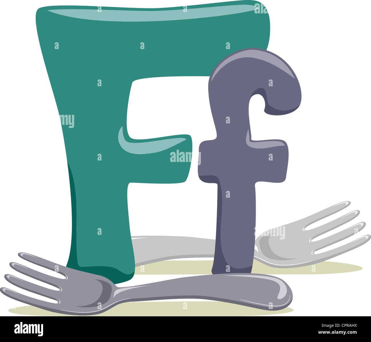 Illustrazione con la lettera F Foto Stock