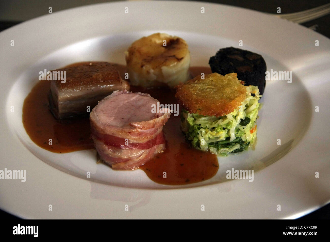 Piastra del ristorante fancy food Foto Stock