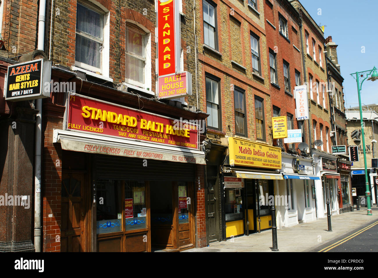 Lo Standard Balti House in east London Brick Lane Foto Stock