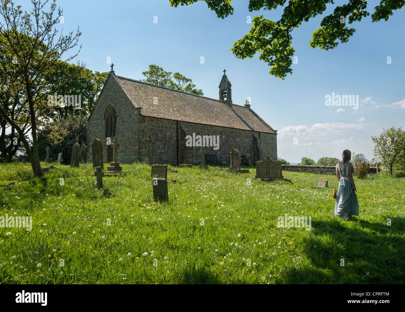 St Oswald la Chiesa a Heavenfield Foto Stock