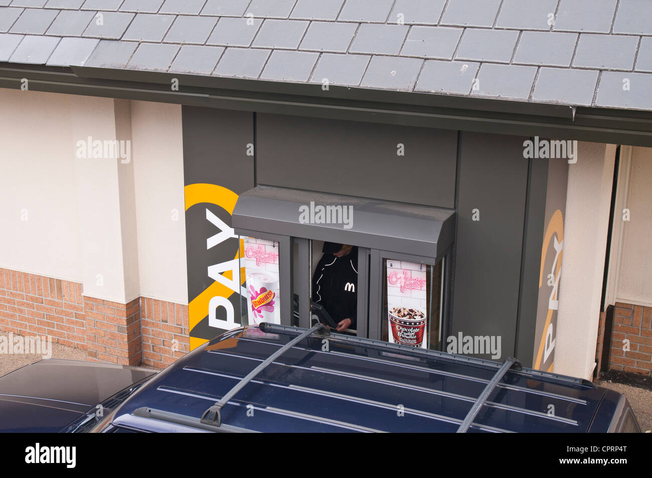 Drive-Through McDonald's pagare il punto Foto Stock