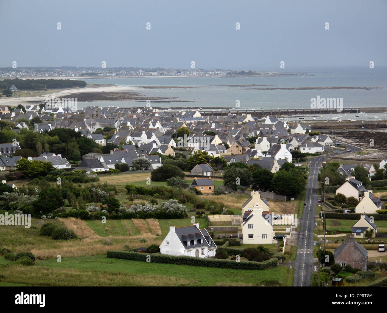 Case a Pointe Saint-Pierre,Penmarc'h,Finisterre,Brittany,Bretagne,Francia Foto Stock