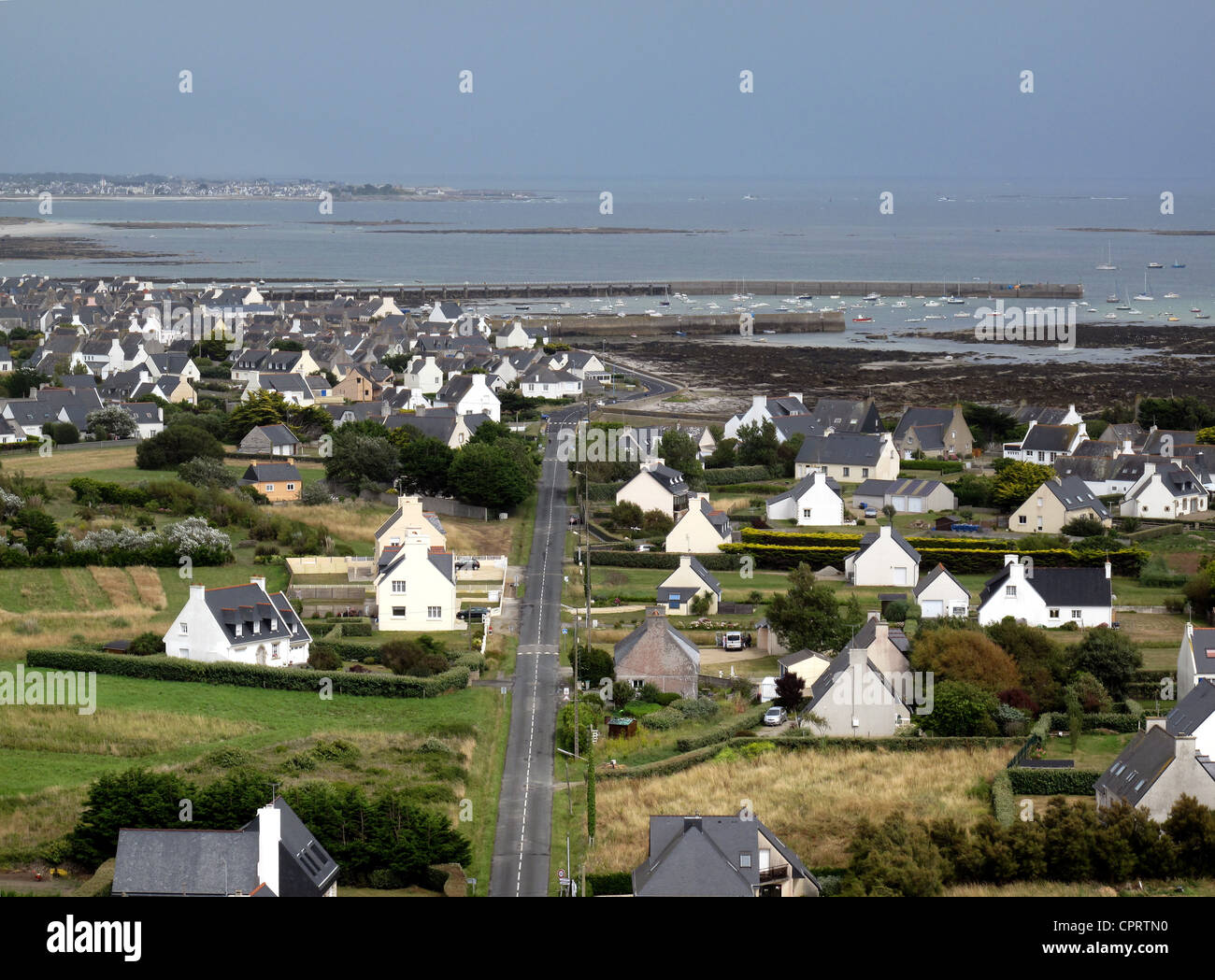 Case a Pointe Saint-Pierre,Penmarc'h,Finisterre,Brittany,Bretagne,Francia Foto Stock