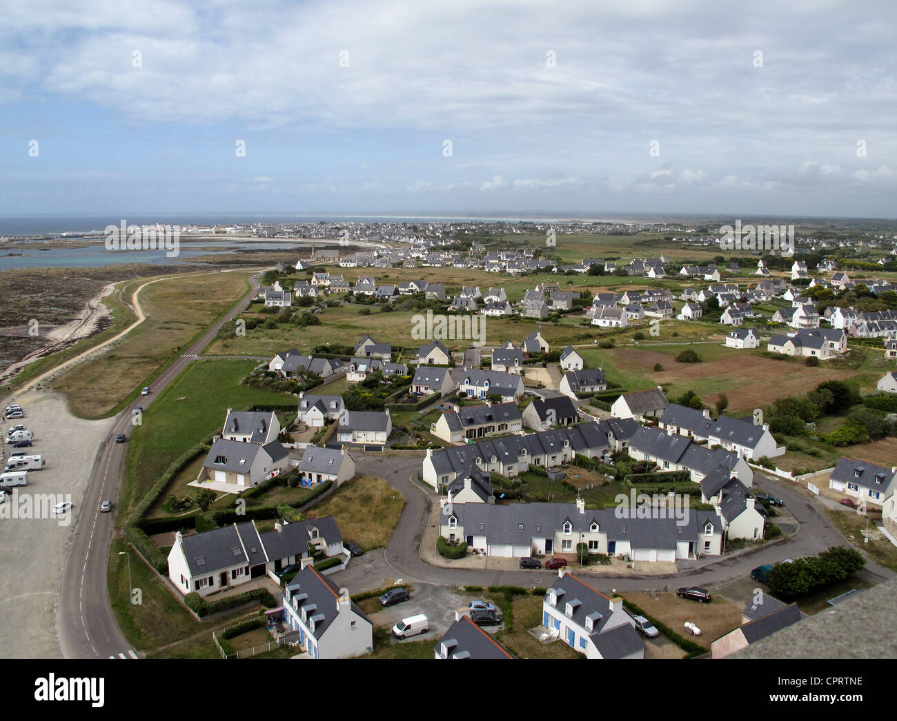 Case a Pointe Saint-Pierre,Penmarc'h,Finisterre,Brittany,Bretagne,Francia Foto Stock
