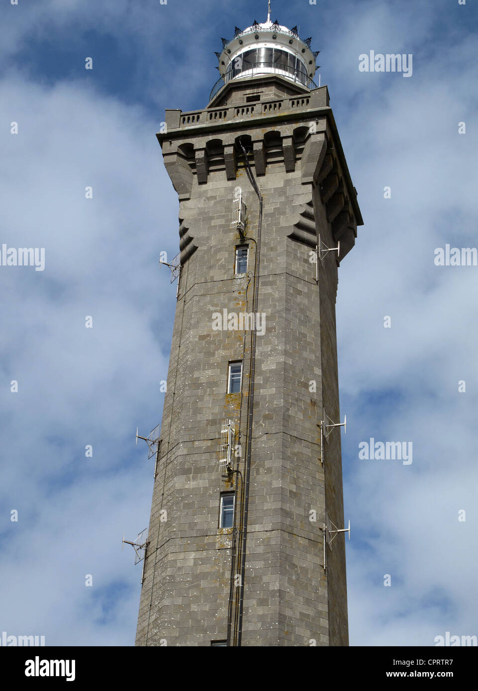 Il programma Phare d' Eckmuhl,faro, a Pointe Saint-Pierre,Penmarc'h,Finisterre,Brittany,Bretagne,Francia Foto Stock