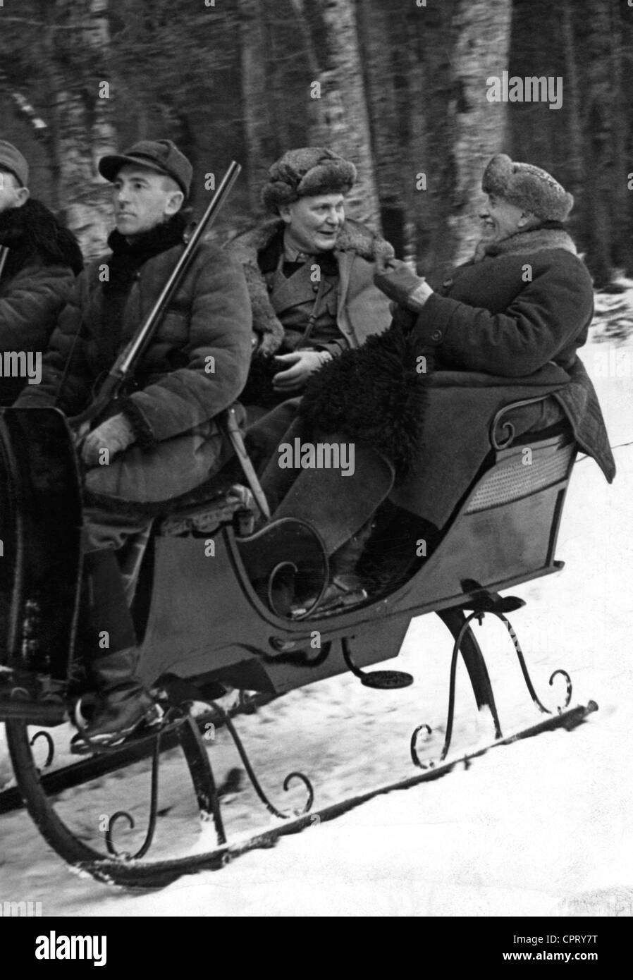 Goering, Hermann, 12.1.1893 - 15.10.1946, politico tedesco (NSDAP), maresciallo di Reich, scena, con il primo ministro polacco Ignacy Moscicki, caccia, Polonia, 1934, Foto Stock