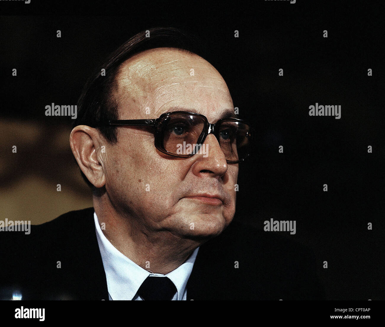 Genscher Hans-Dietrich, 21.3.1927 - 31.3.2016, politico tedesco (FDP), ministro federale degli esteri 1974 - 1992, ritratto, Monaco, 1983, Foto Stock