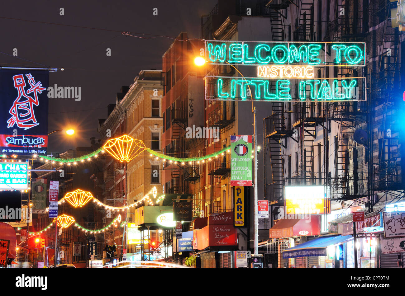 Le ultime vestigia di Little Italy presso la parte inferiore di Manhattan a New York City. Foto Stock