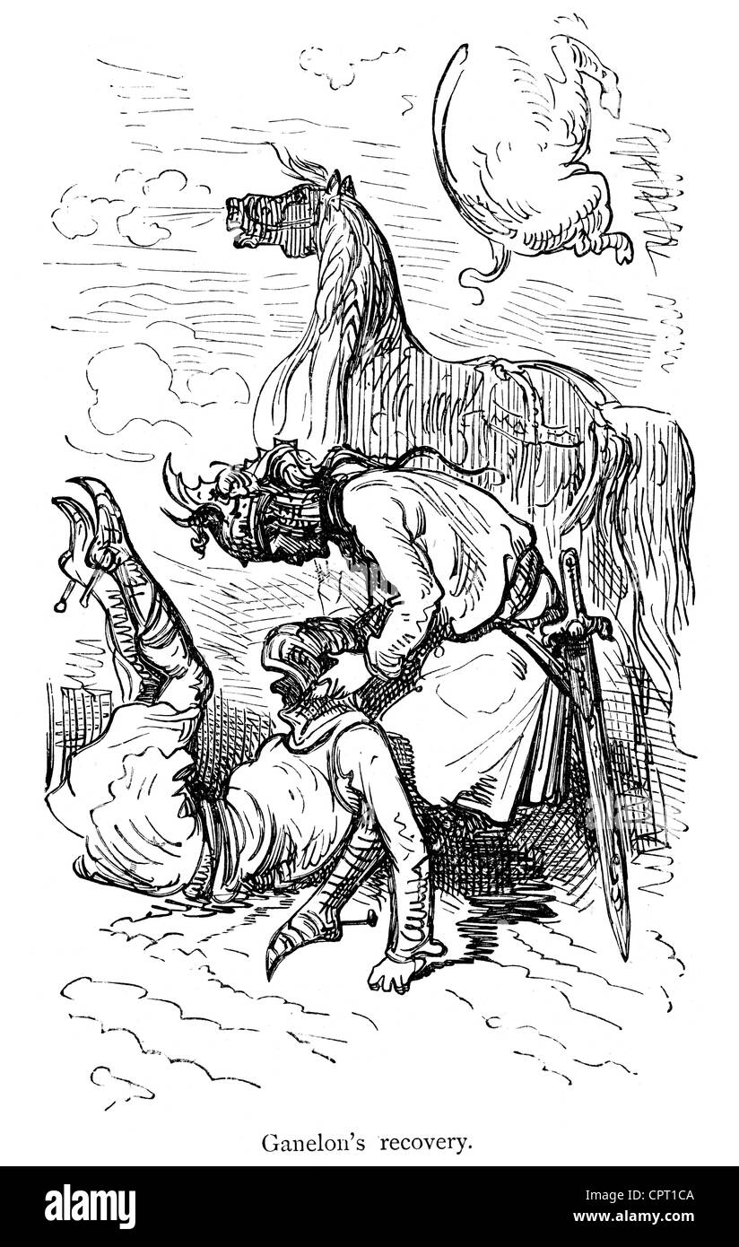 Ganelon di recupero. Illustrazione da la leggenda di Croquemitaine da Gustave Doré Foto Stock