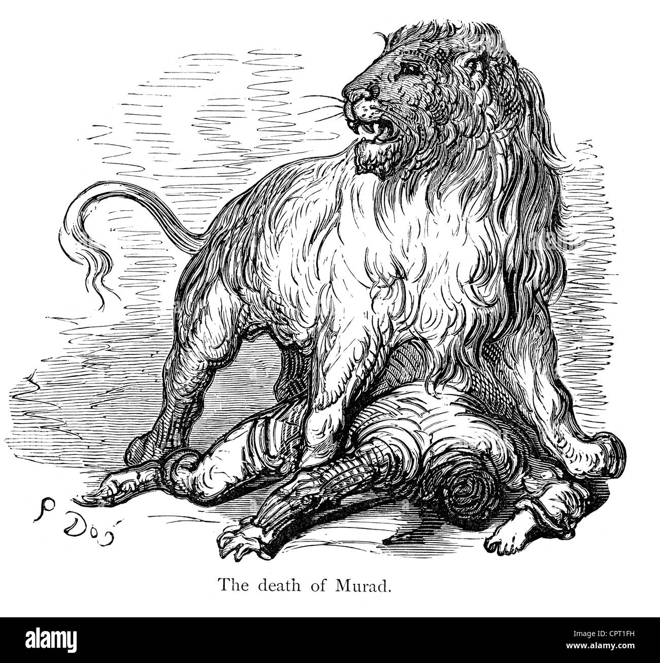 La morte di Murad. Illustrazione da la leggenda di Croquemitaine da Gustave Doré Foto Stock