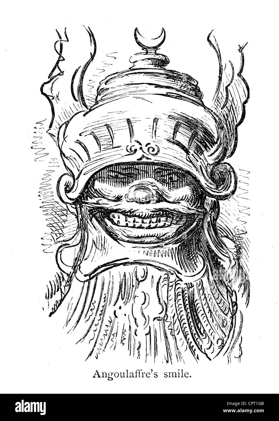 Angoulaffre il sorriso. Illustrazione da la leggenda di Croquemitaine da Gustave Doré Foto Stock