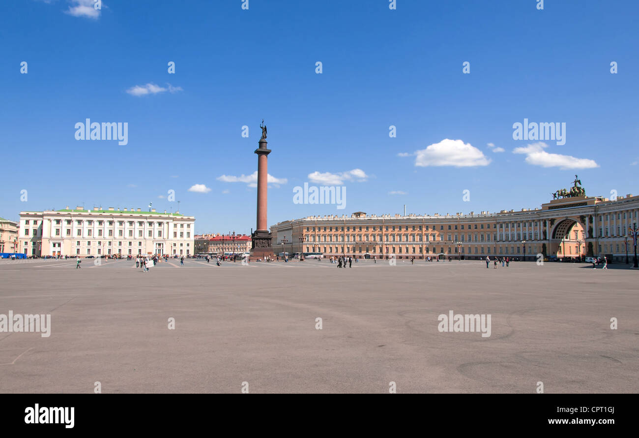 In inverno la Piazza del Palazzo a San Pietroburgo, Russia Foto Stock
