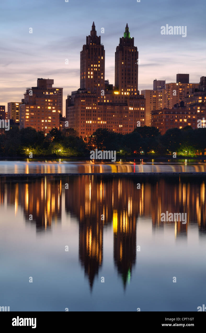 Central Park West skyline di New York City Foto Stock