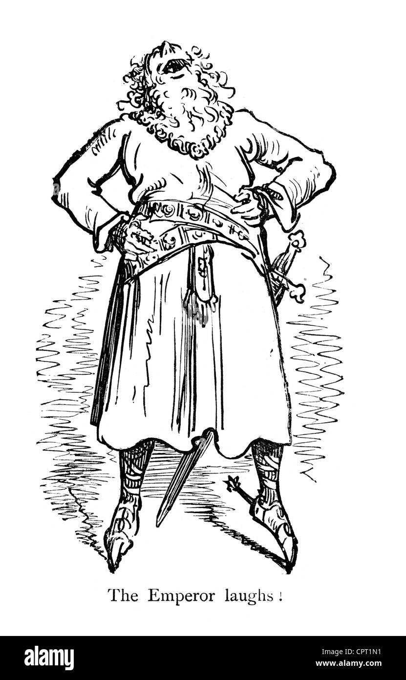 Carlo Magno ride. Illustrazione da la leggenda di Croquemitaine da Gustave Doré Foto Stock