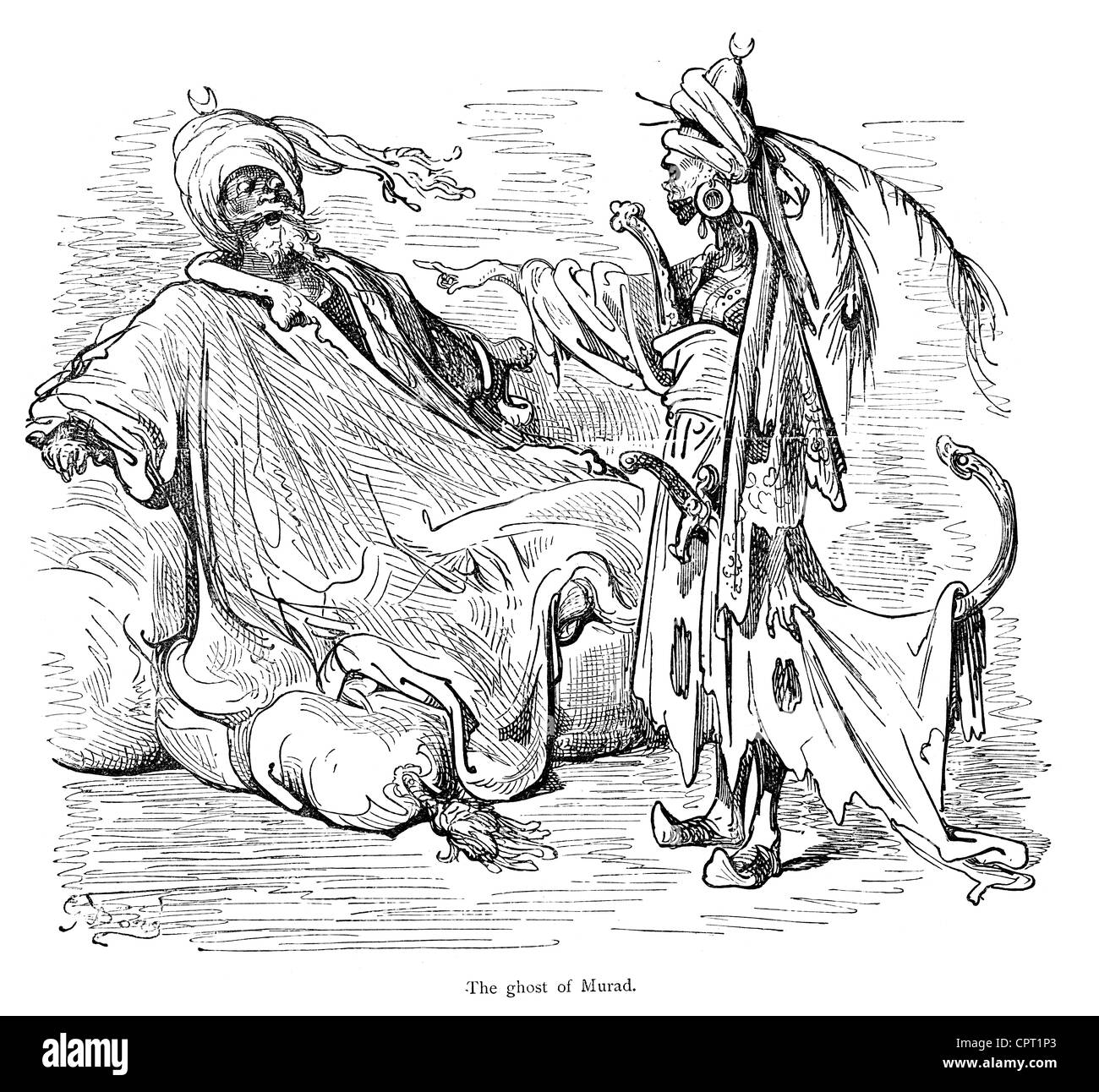 Fantasma di Murad. Illustrazione da la leggenda di Croquemitaine da Gustave Doré Foto Stock