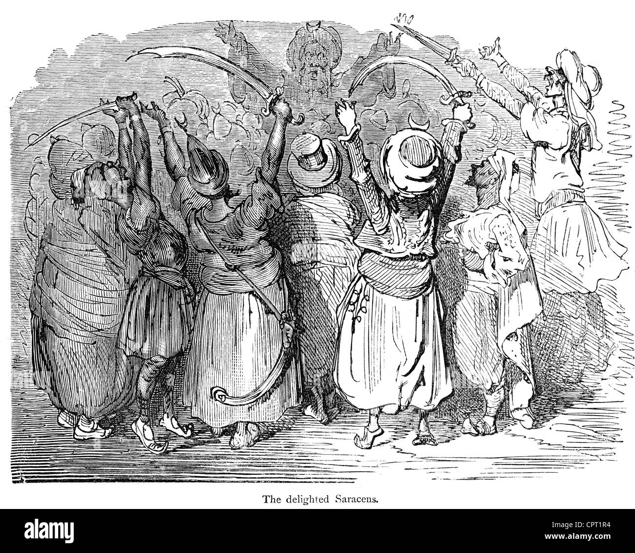 Il piacere dei Saraceni. Illustrazione da la leggenda di Croquemitaine da Gustave Doré Foto Stock