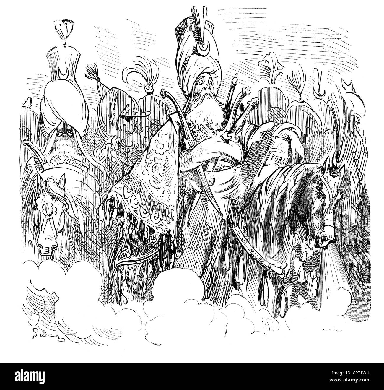 Il sultano. Illustrazione da la leggenda di Croquemitaine da Gustave Doré Foto Stock