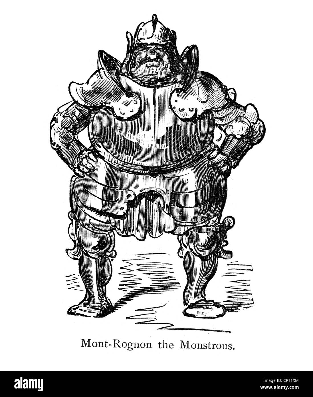 Mont Rognon il mostruoso. Illustrazione da la leggenda di Croquemitaine da Gustave Doré Foto Stock