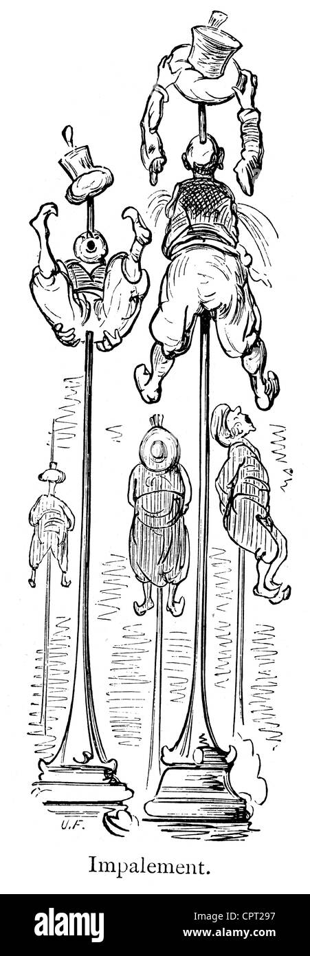 Impalement. Illustrazione da la leggenda di Croquemitaine da Gustave Doré Foto Stock