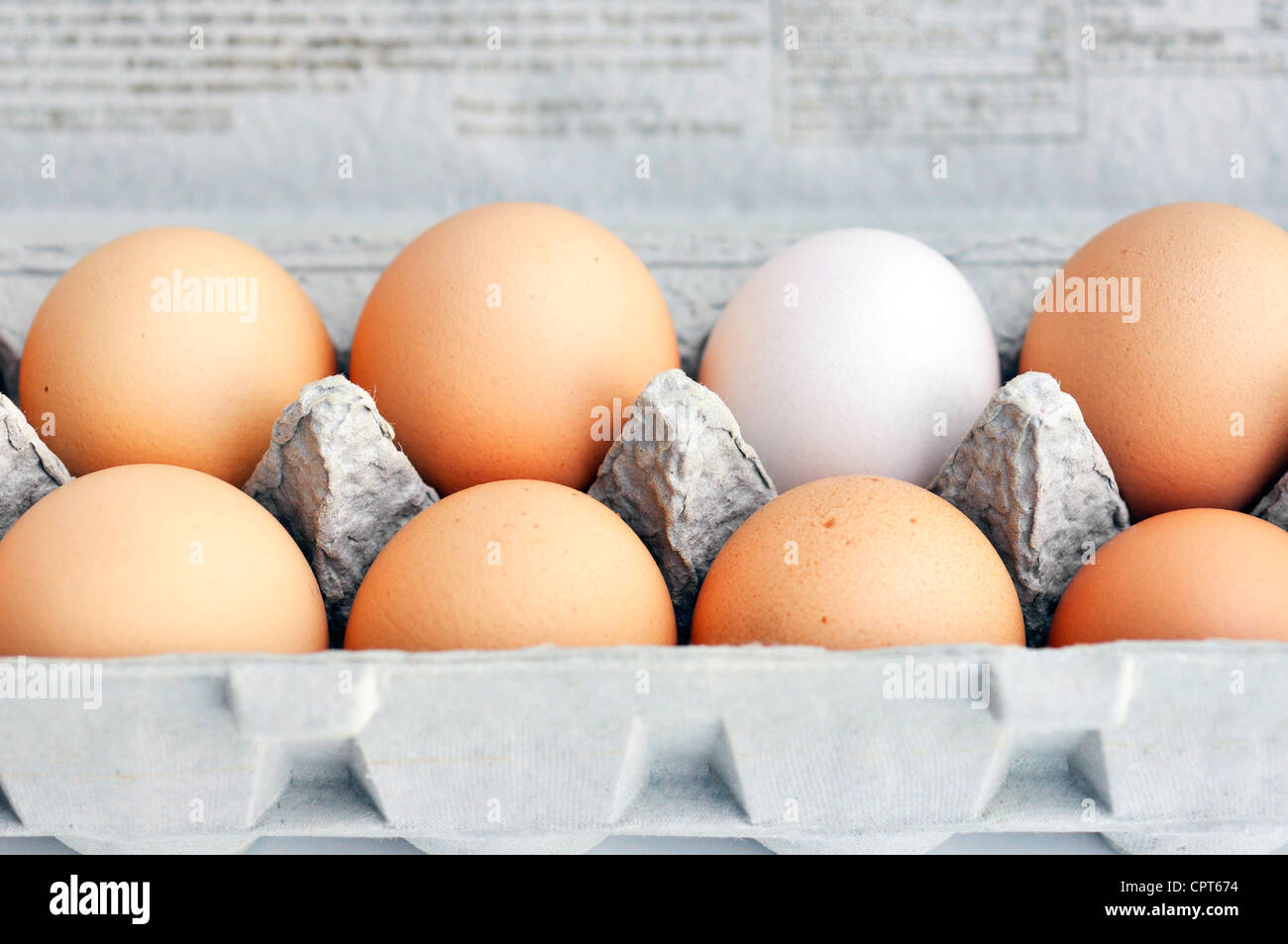 Naturale uova organiche nel pacchetto Foto Stock