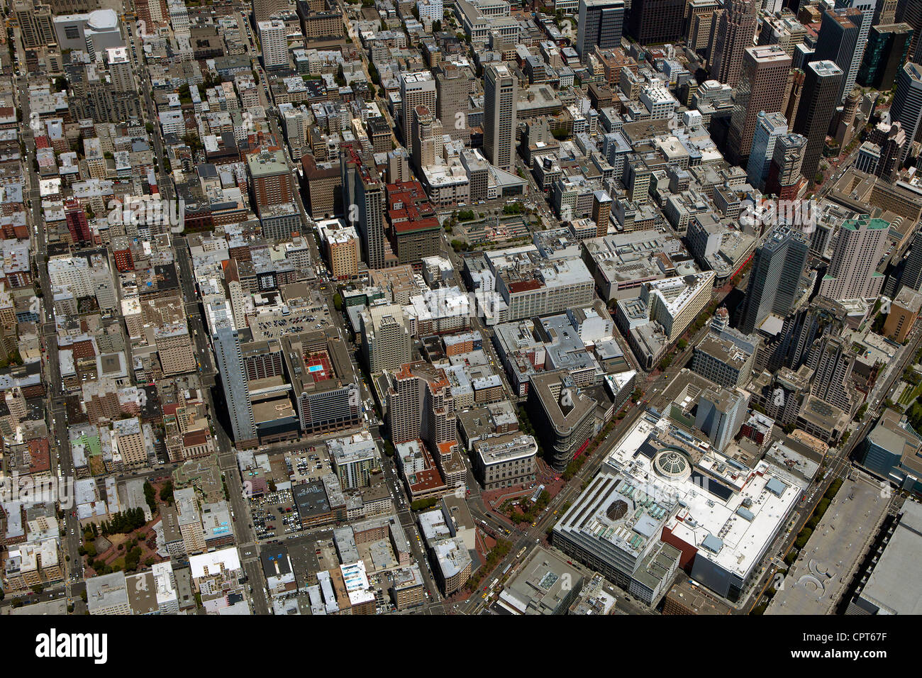 Fotografia aerea Union Square di San Francisco, California Foto Stock