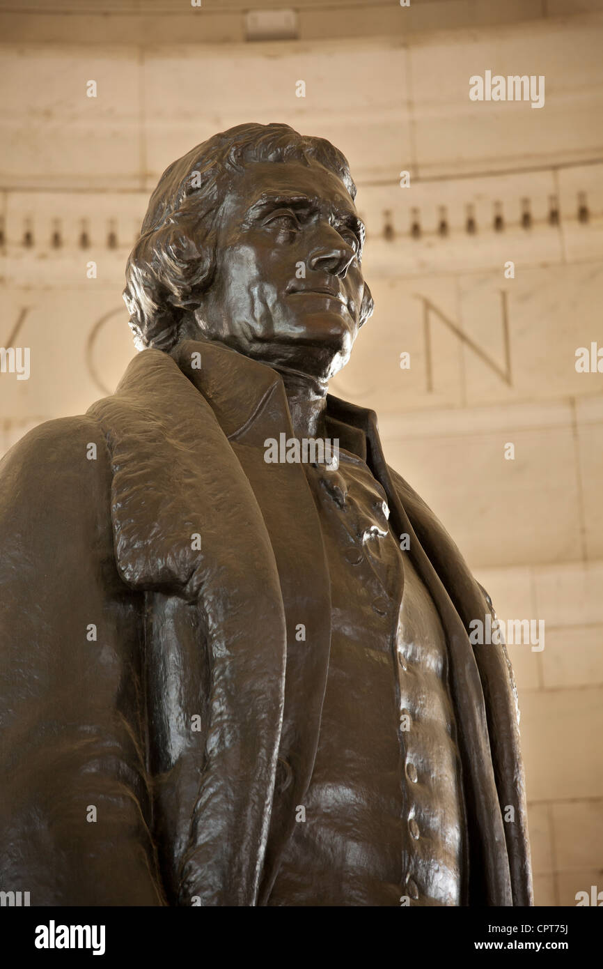 Statua di bronzo di Thomas Jefferson. Jefferson Memorial, Washington D.C. Foto Stock