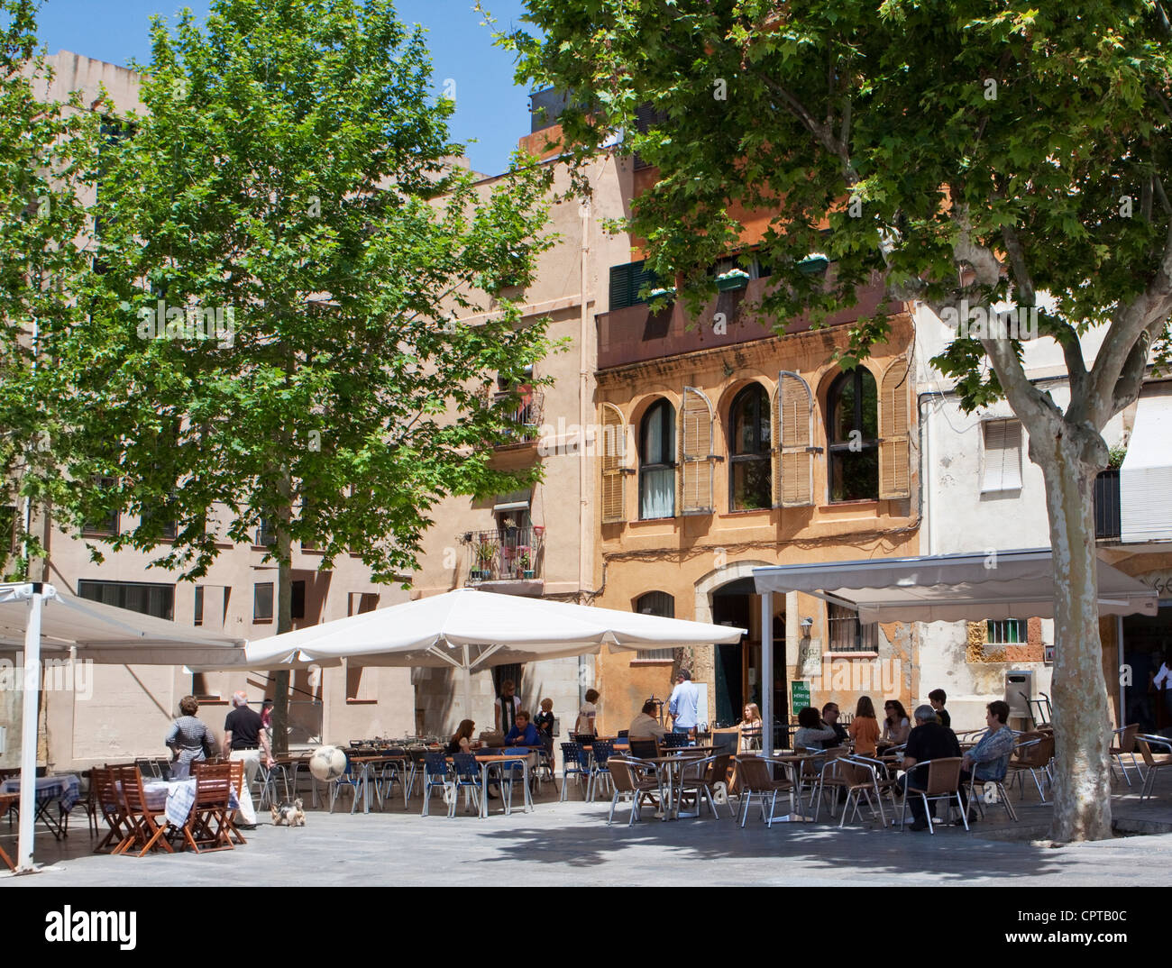 Pavimenti bar bistro in Tarragona Catalogna Spagna Foto Stock