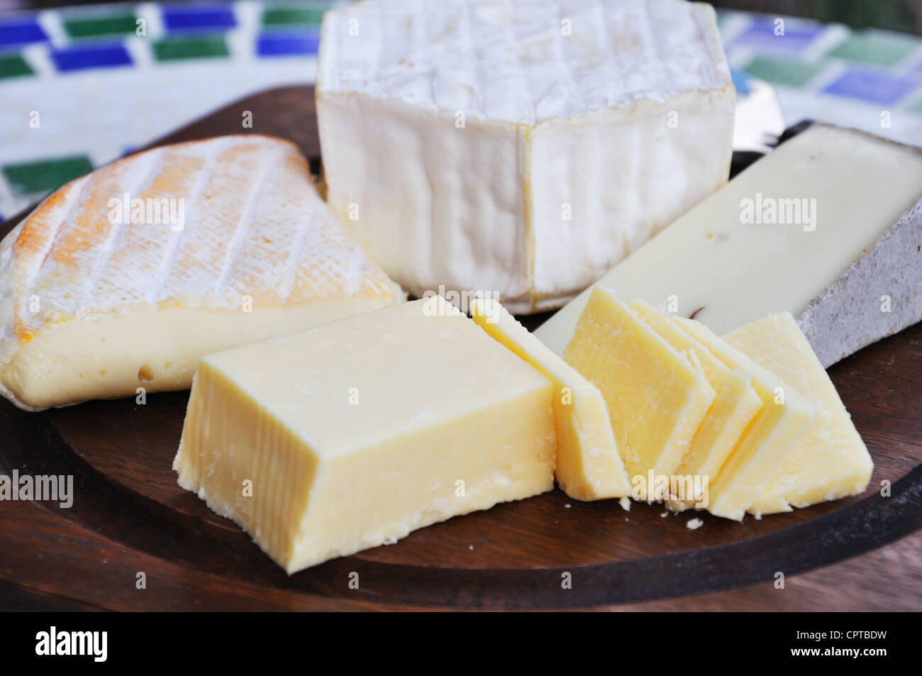 Tagliere di formaggi Foto Stock