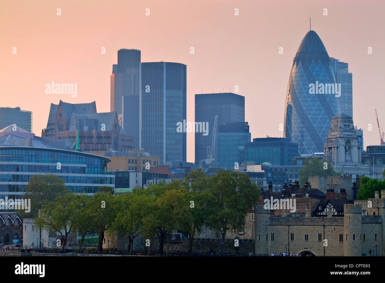 Skyline della città di Londra, Inghilterra Foto Stock