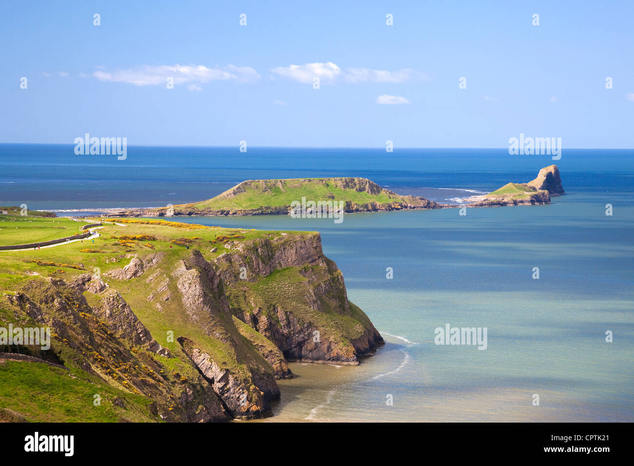 Rhossili Bay, Worm, testa, Gower Peninsula, Wales, Regno Unito Foto Stock