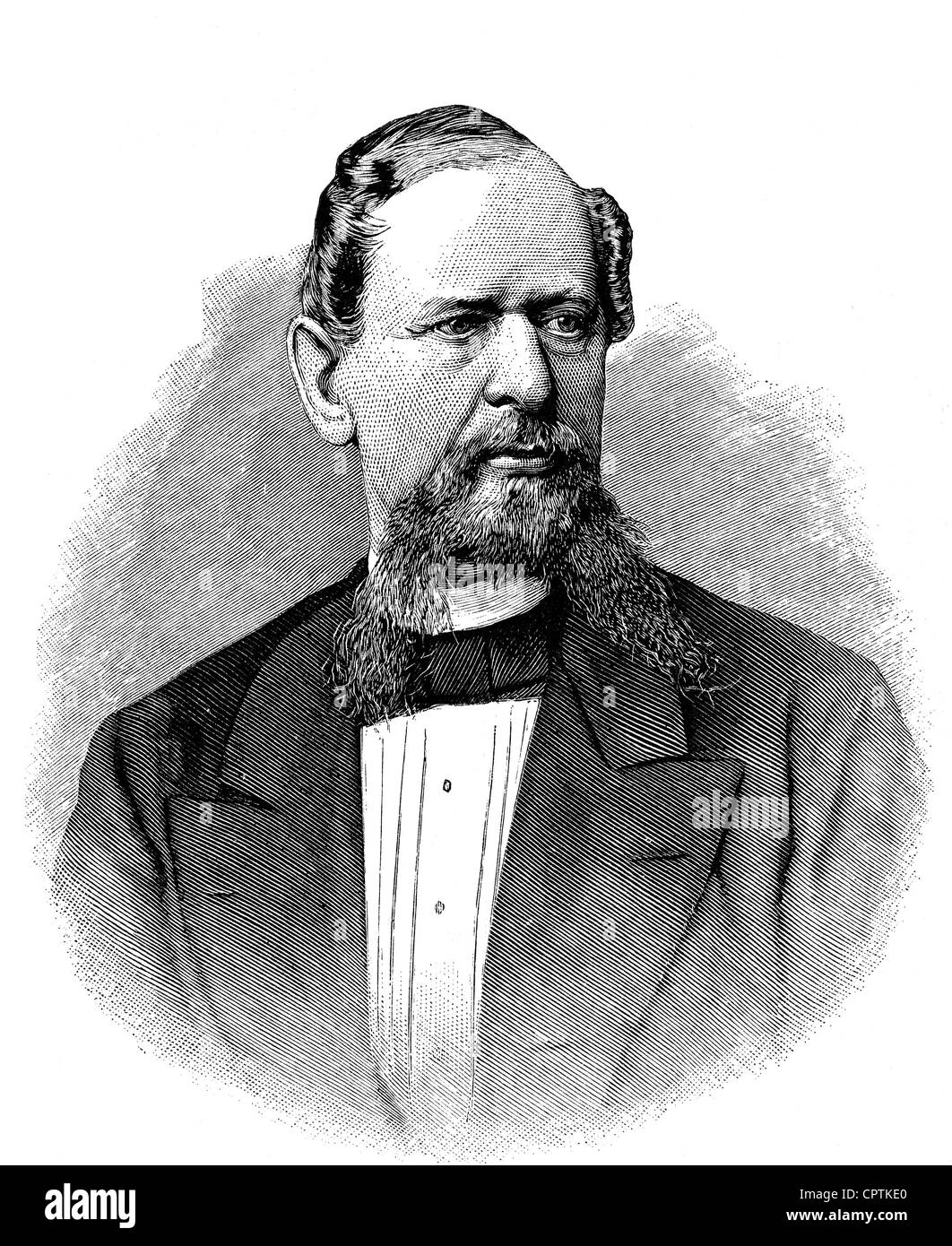 Platen, Julius, Conte di, 26.12.1816 - 1.9.1889, secondo tenente tedesco, intendente teatro di corte, ritratto, incisione in legno, 19th secolo, Foto Stock