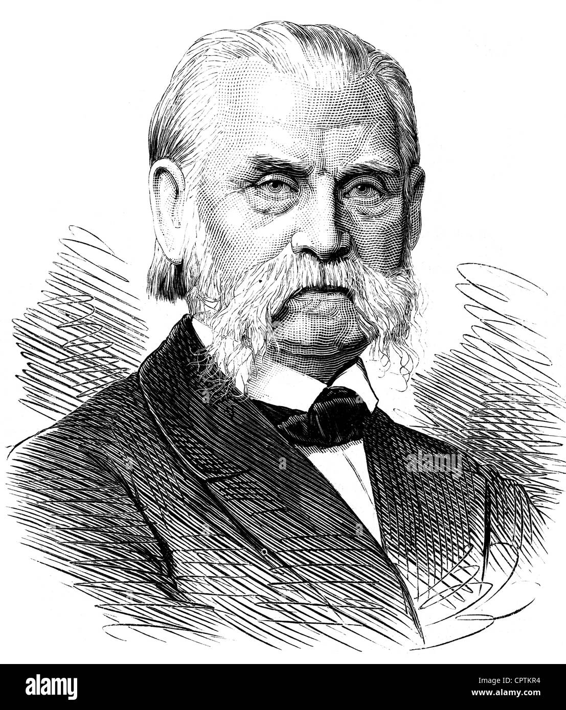 Oetker, Friedrich, 9.4.1809 - 17.2.1881, politico tedesco, pubblicista, ritratto, incisione in legno, 19th secolo, Foto Stock