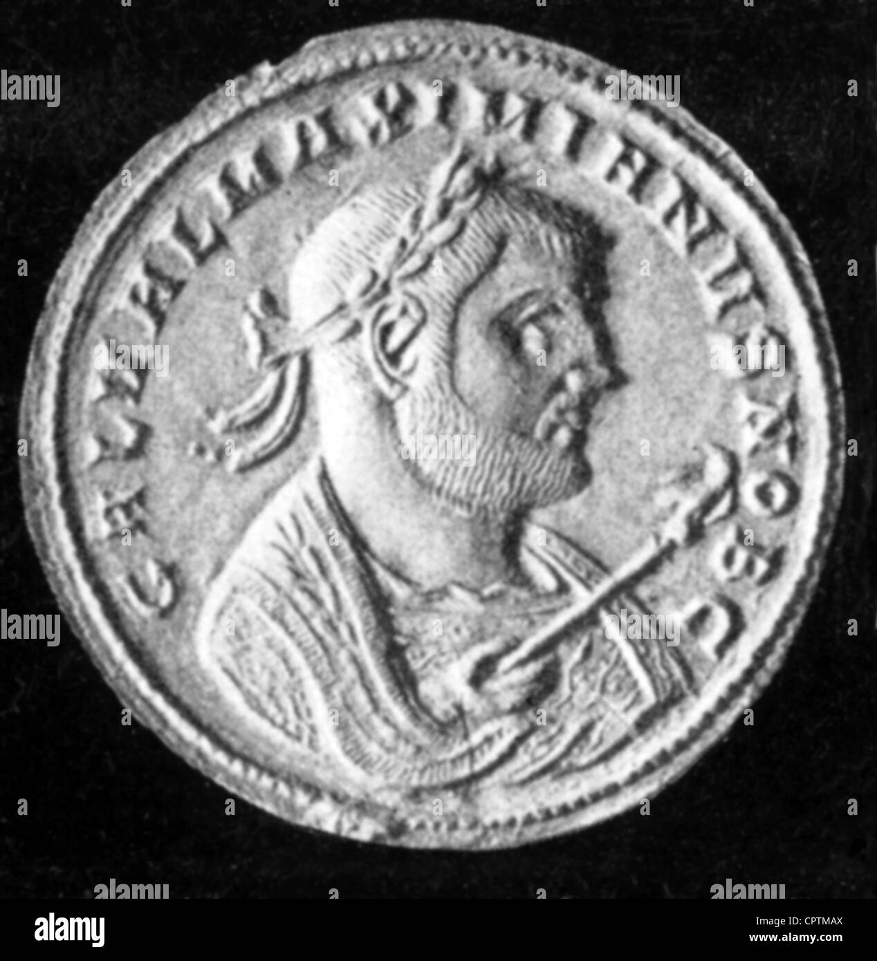 Galba, Servius Sulpicius, 24.12.3 BC - 15.1.69 annuncio, imperatore romano 3.4.68 - 15.1.69, ritratto, Coin, Romani, Impero Romano, denaro Foto Stock