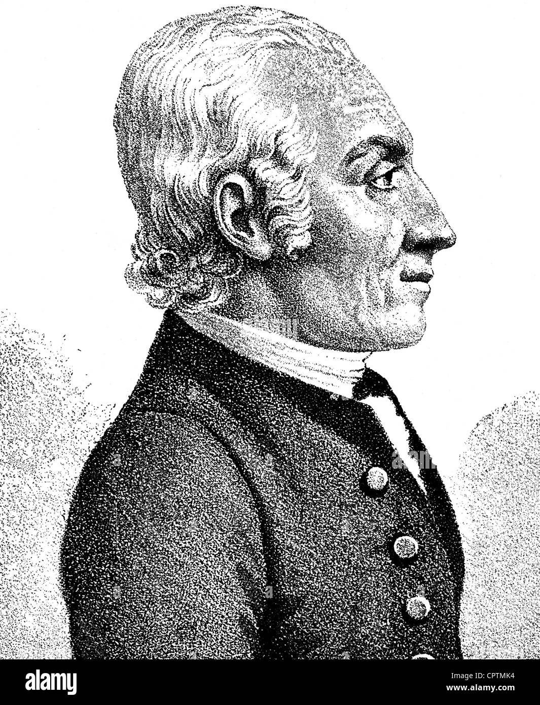 Oberlin, Johann Friedrich, 31.8.1740 - 1.6.1825, filologo tedesco, archeologo, ritratto, profilo, incisione in legno, 19th secolo, Foto Stock