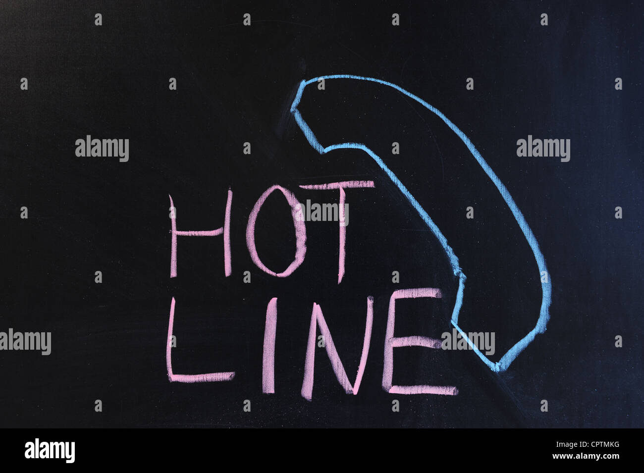 Chalk concettuale disegno - Hot line Foto Stock