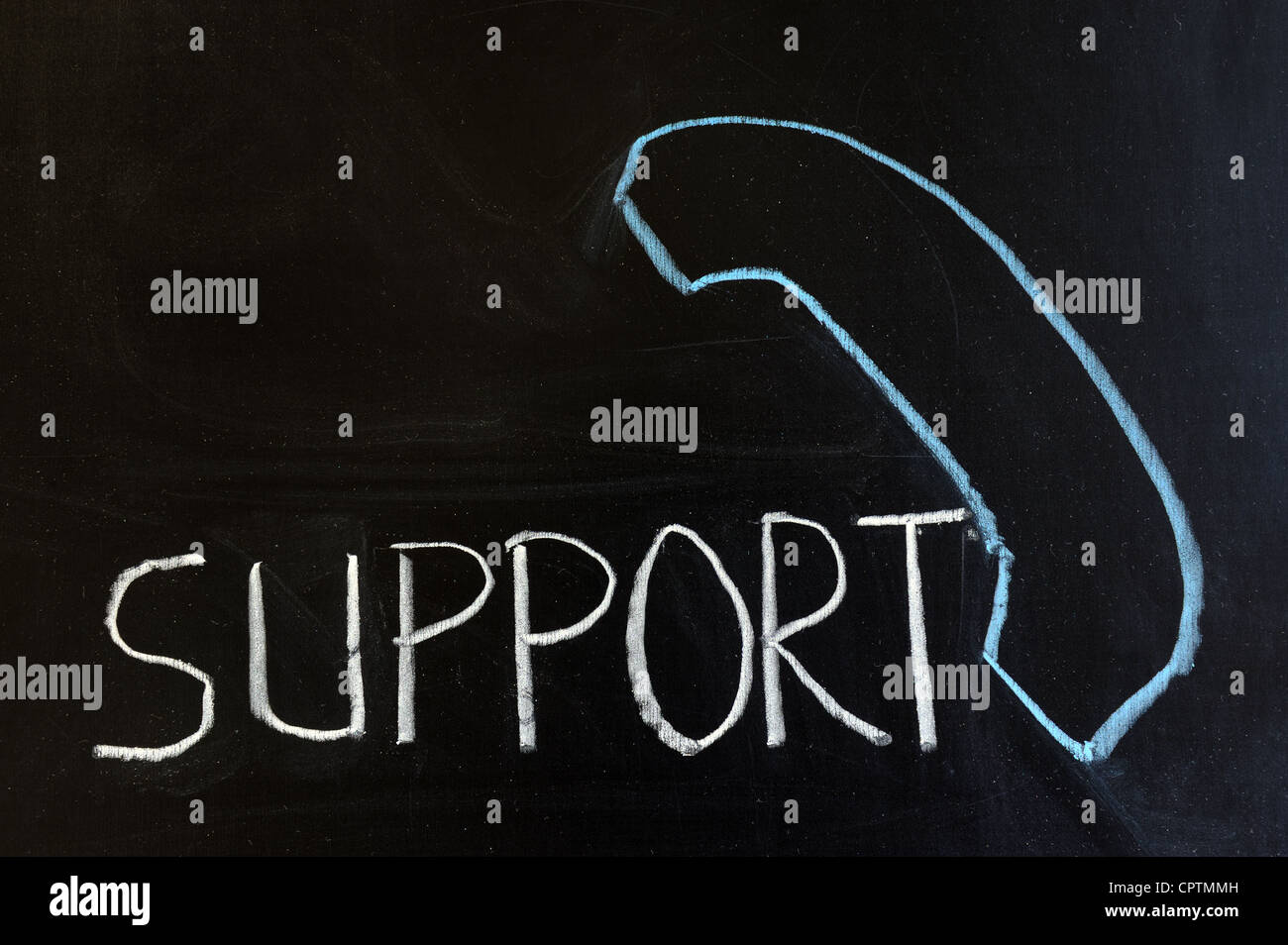 Chalk disegno - Telefono concetto di supporto Foto Stock