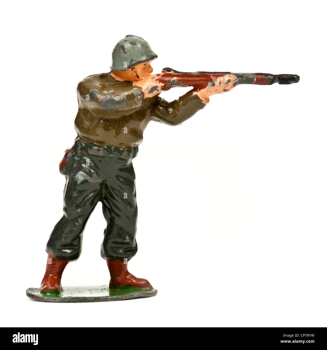 Vintage piombo soldato giocattolo Foto Stock