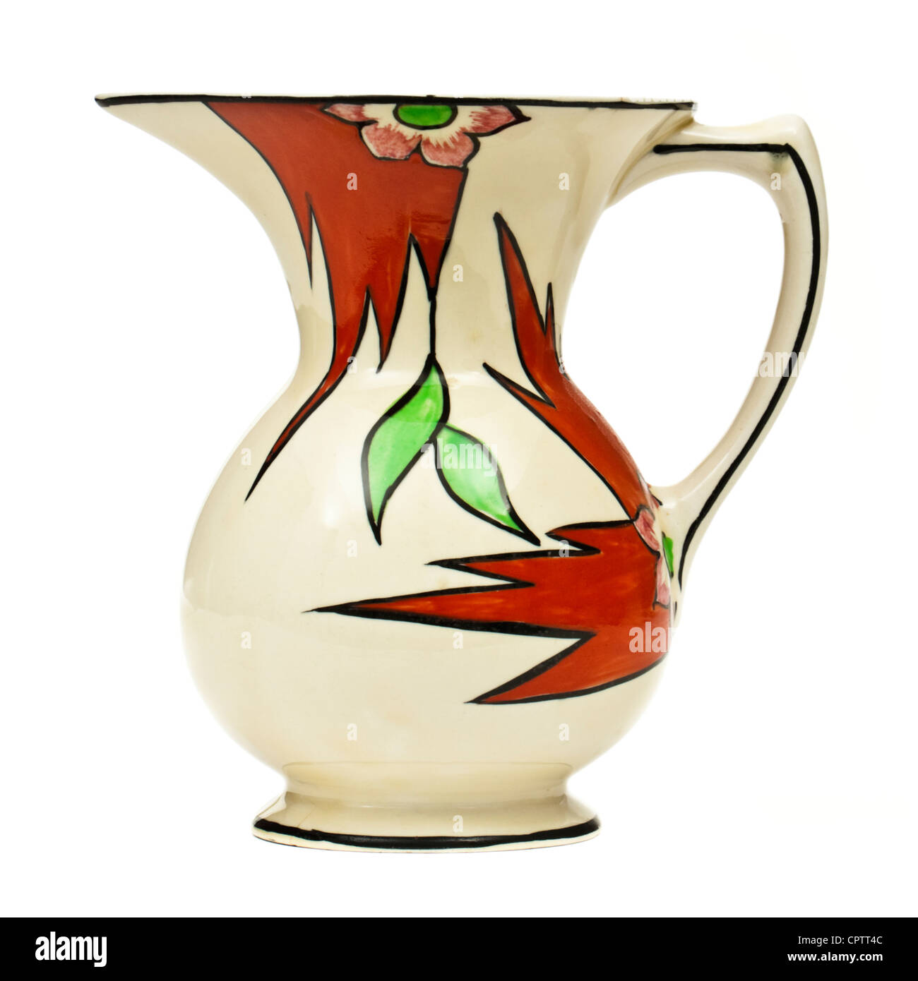 1930 Art Deco dipinta a mano brocca da Hughes in ceramica, Longport,  Inghilterra Foto stock - Alamy