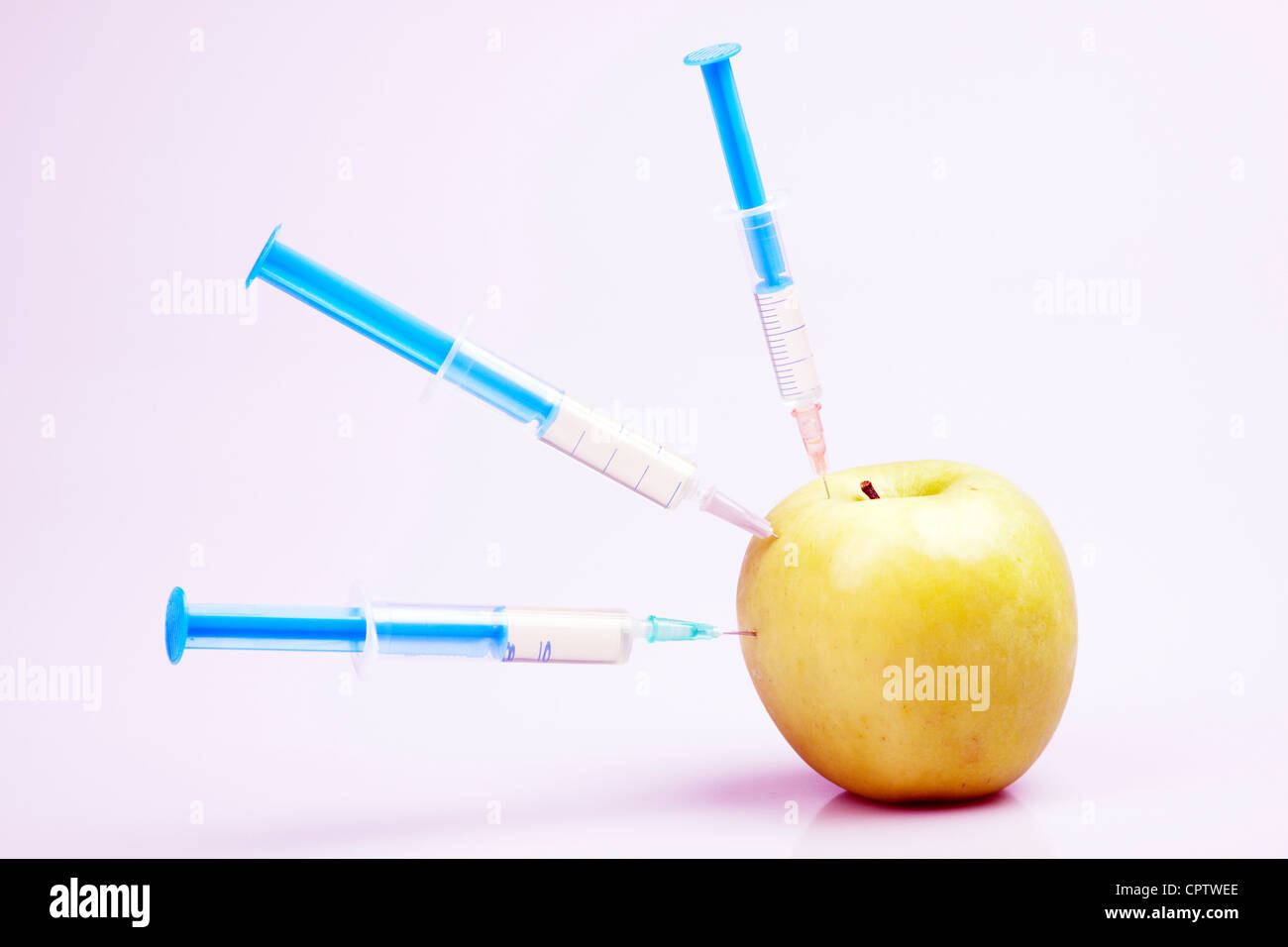 Organismi geneticamente modificati la frutta e la verdura Foto Stock