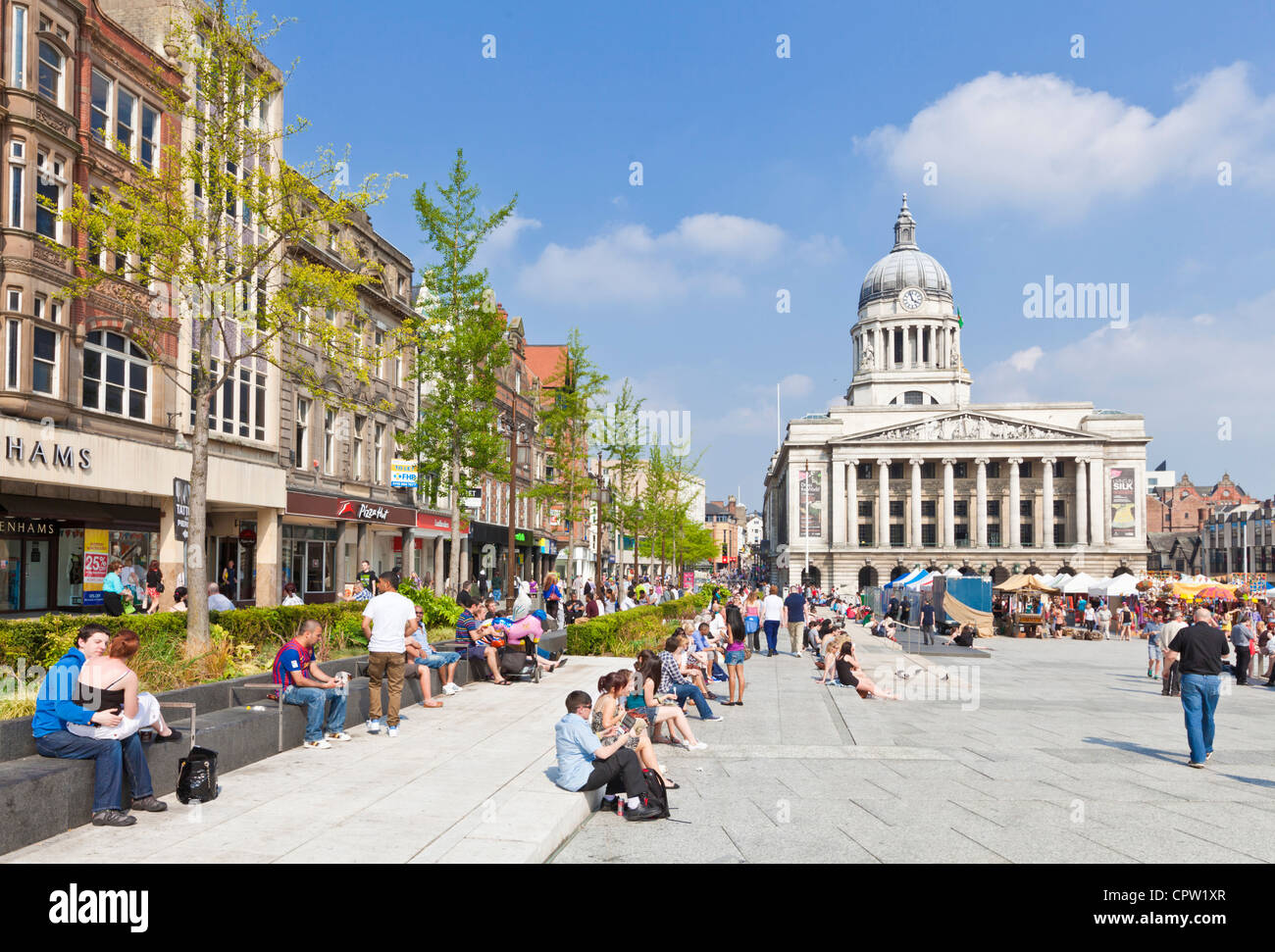 Consiglio casa nel vecchio Nottingham la piazza del mercato di Nottingham City Centre Nottinghamshire Inghilterra GB UK Europa Foto Stock