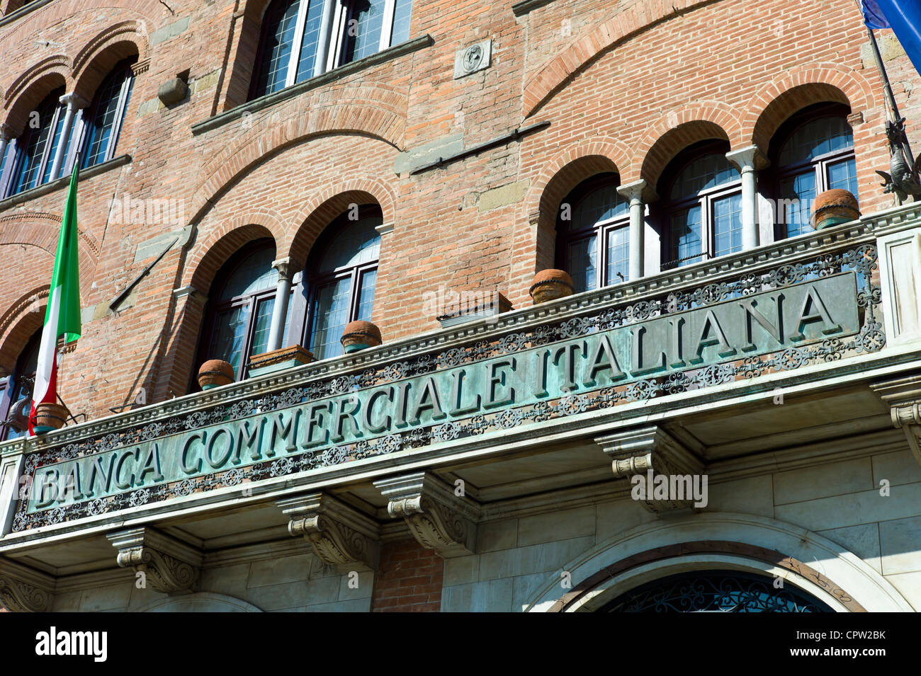 Banca Commerciale Italiana in Piazza San Michele, Lucca, Italia Foto Stock