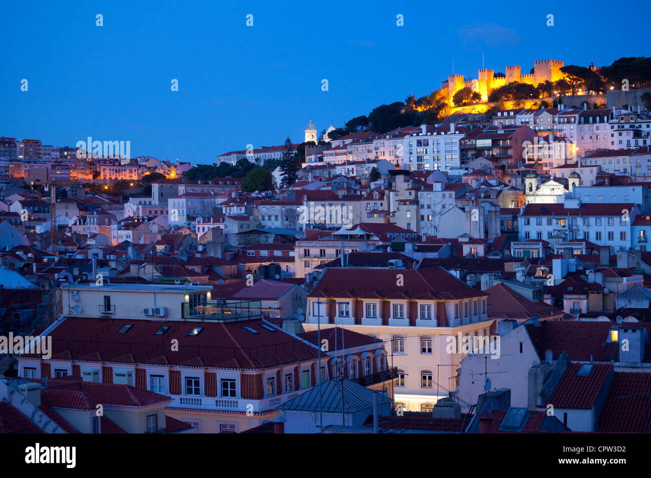 Saint George's Castle, Lisbona, Portogallo Foto Stock