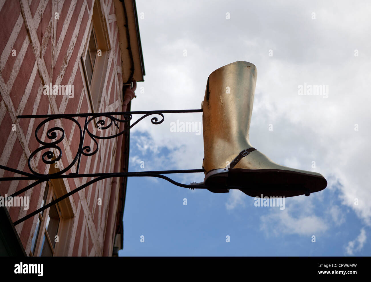 Insegna con scarponi Foto Stock