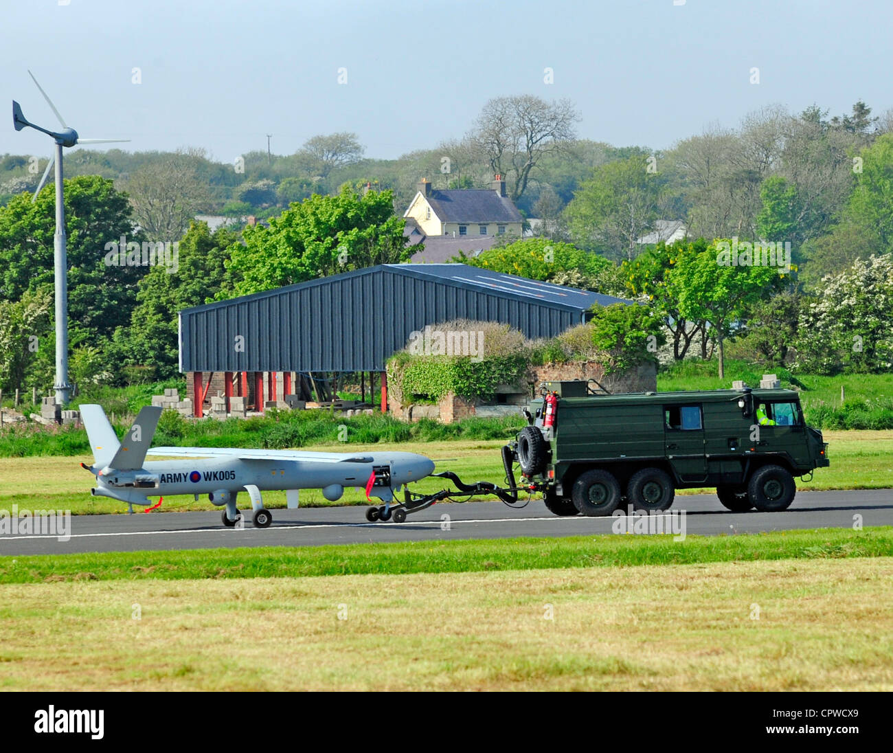 Watchkeeper, il più recente dei velivoli senza pilota a rientrare nei ranghi dell'Esercito britannico effettuato il suo primo volo in U.K.2010 Foto Stock