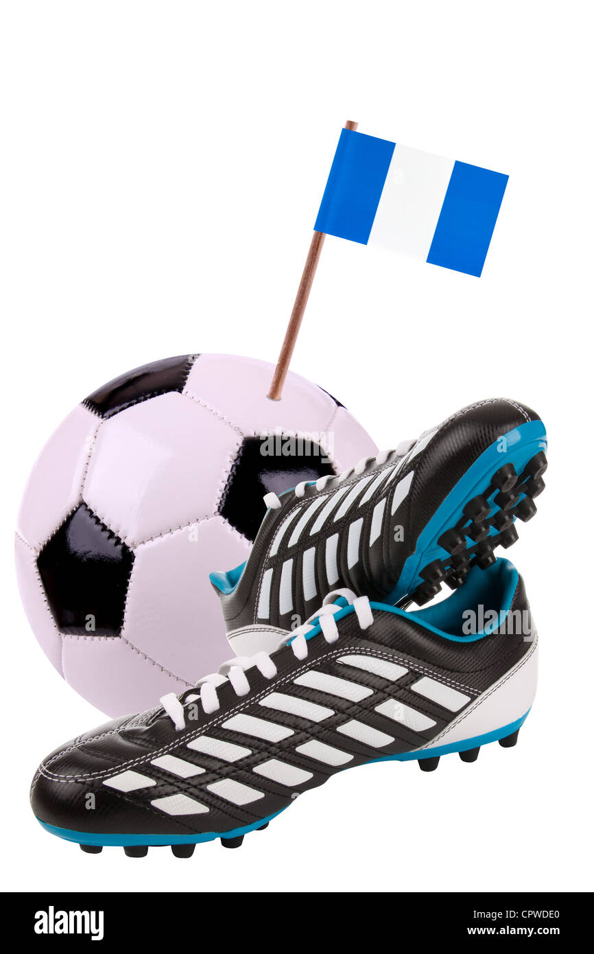 Coppia di squadrette o scarpe da calcio con una piccola bandiera del  Guatemala Foto stock - Alamy